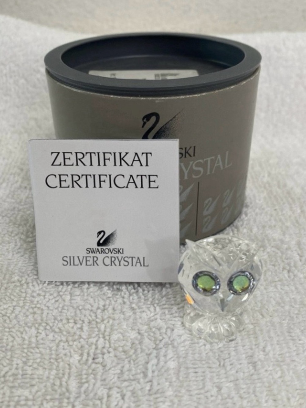 Authentic Retired Swarovski Owl Mini Feathered Crystal With Box #7654NR038000